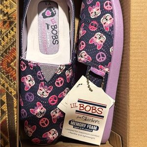 Skechers BOBS Kids Slip-On Shoes - Purple with Pink Accents